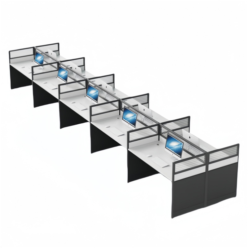 悦兴诚屏风办公桌十人张高清大图