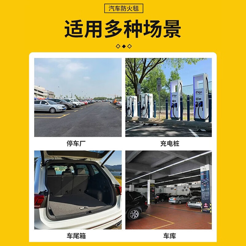 淮海 灭火毯汽车车用防火毯新能源电动车停车场自燃灭火 玻璃纤维3*4米