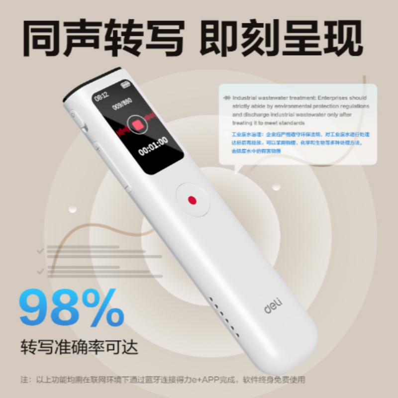 得力 MP307-W 录音笔32G(白色)高清大图