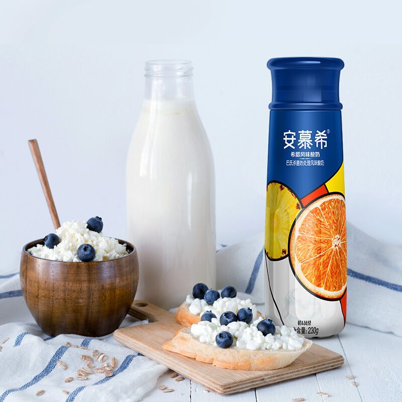 7月产伊利安慕希高端畅饮凤梨橙肉酸奶230g10瓶新老包装随机发货