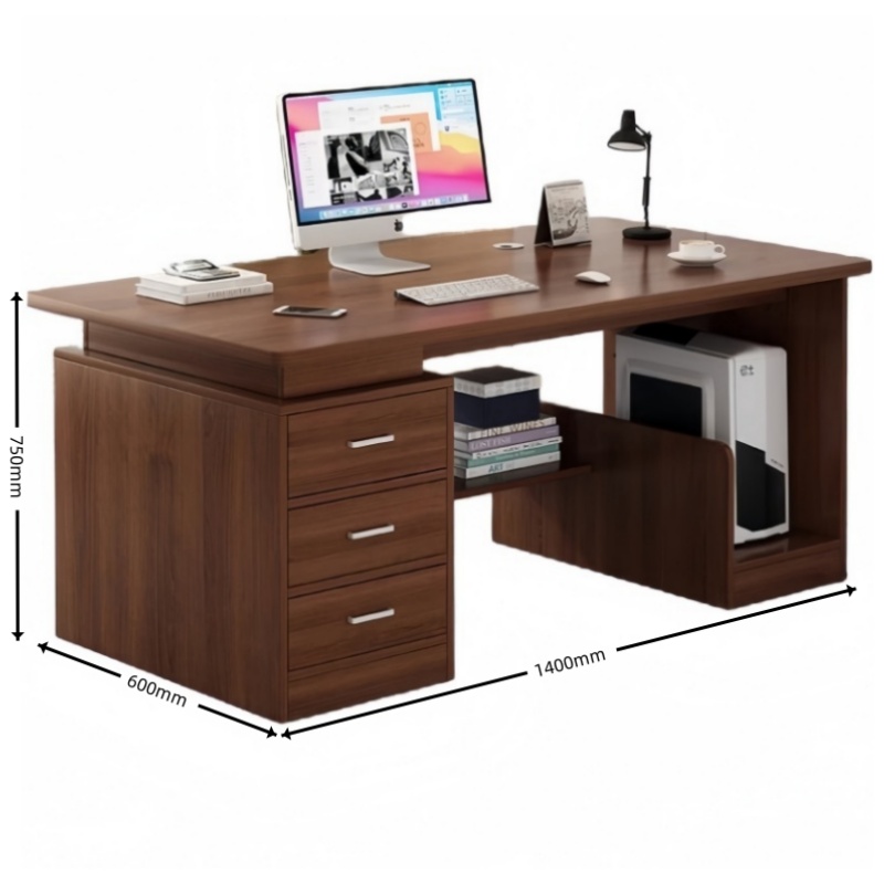 攸形职员办公桌1400*600*750mm张高清大图