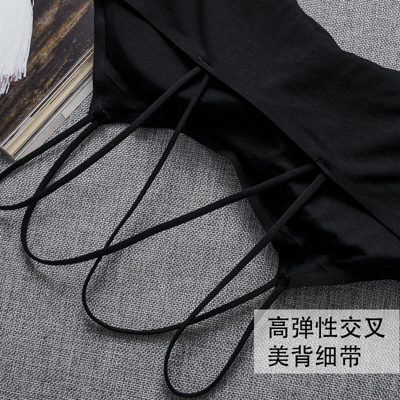波迷娜(BOMINA)高中生无钢圈美背聚拢裹胸少女内衣网红内衣美背高中学生少女打底裹胸防走光文胸抹胸吊带小背心 白色 均