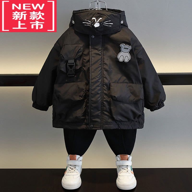 可莉允儿童加厚棉衣男童夹棉冬装棉服2022新款洋气男孩宝宝冬季帅气外套图片