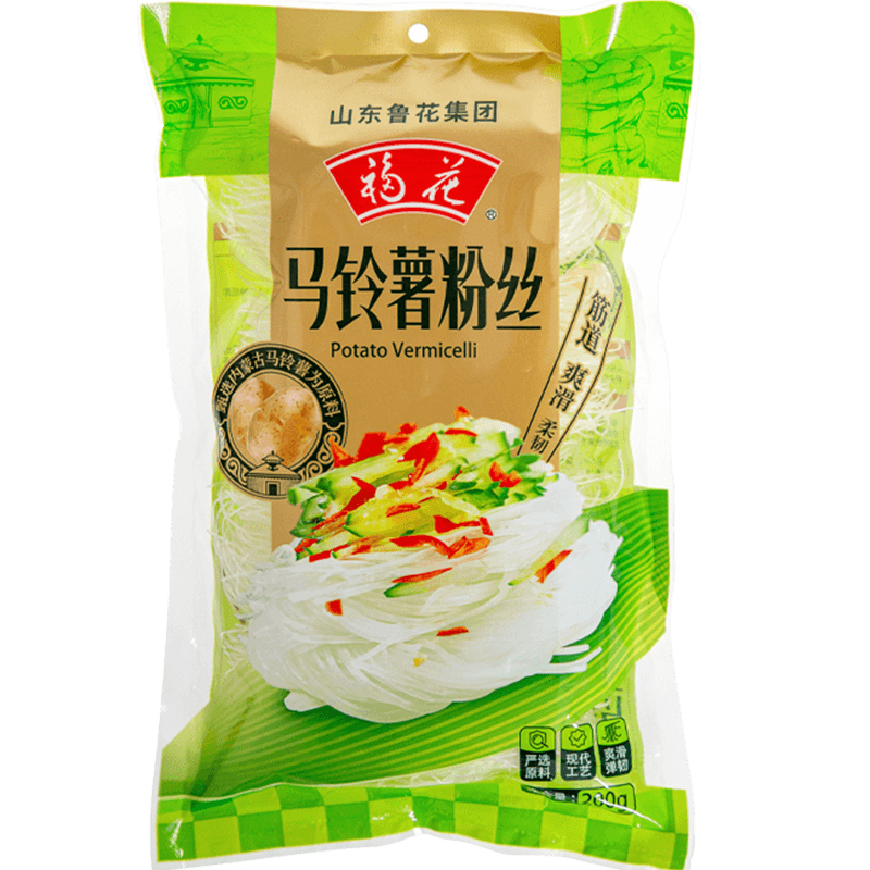 福花马铃薯粉丝 200g*2 袋装鲁花集团出品 火锅爽滑农家红薯粉丝高清大图
