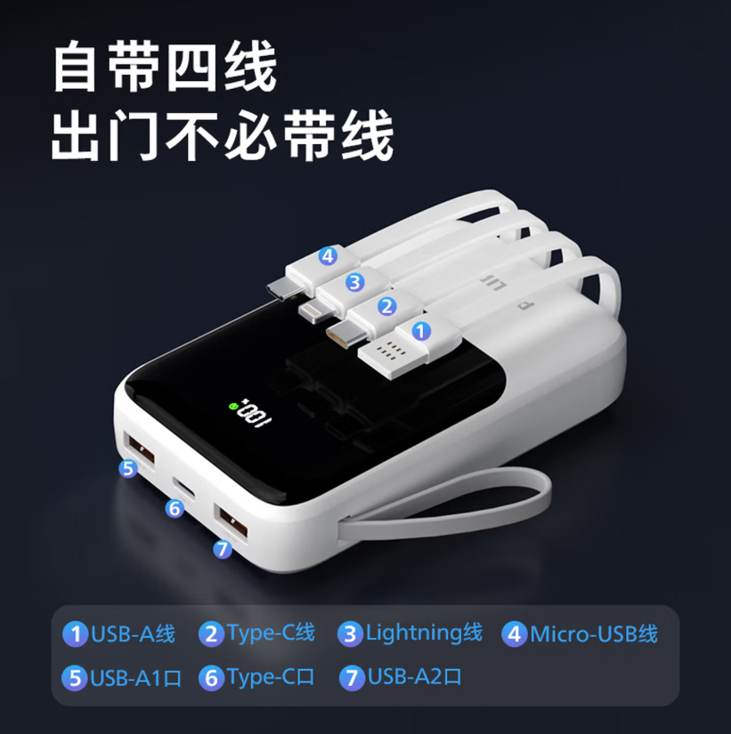 飞利浦(PHILIPS)移动电源DLP2224 20000毫安高清大图