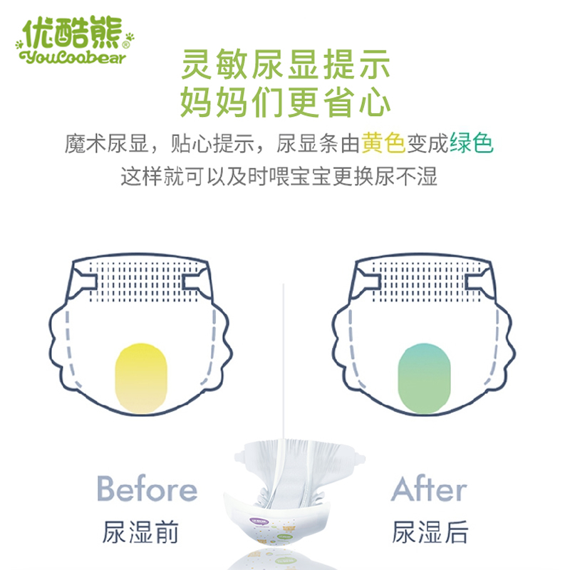 优酷熊乐享婴儿纸尿裤M100片(5kg-8kg)中码经济装S L XL XXL新生儿用品男女宝宝尿不湿超薄透气特价非尿片高清大图