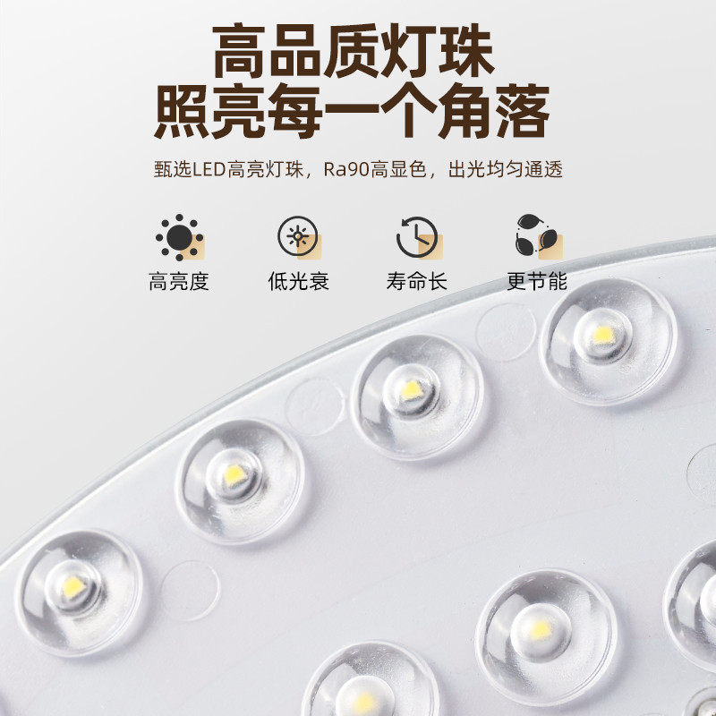 雷士照明LED灯盘高色显大瓦数替换光源模组家用吸顶灯阳台灯替换灯芯灯板高清大图