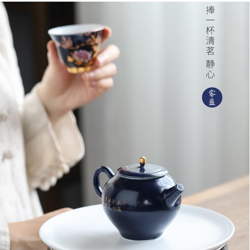家柏饰(CORATED)茶壶单壶金雀家用陶瓷功夫泡茶壶过滤描金冲茶器带把手抓壶高清大图