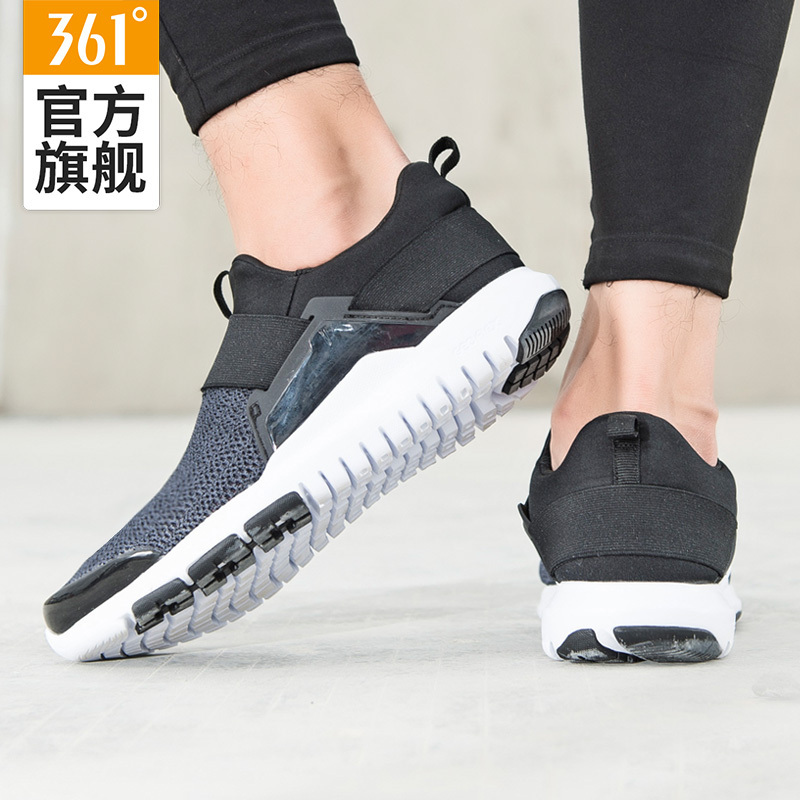 361°男鞋运动鞋2018网面透气橡胶底跑步鞋361度夏季懒人休闲鞋子男