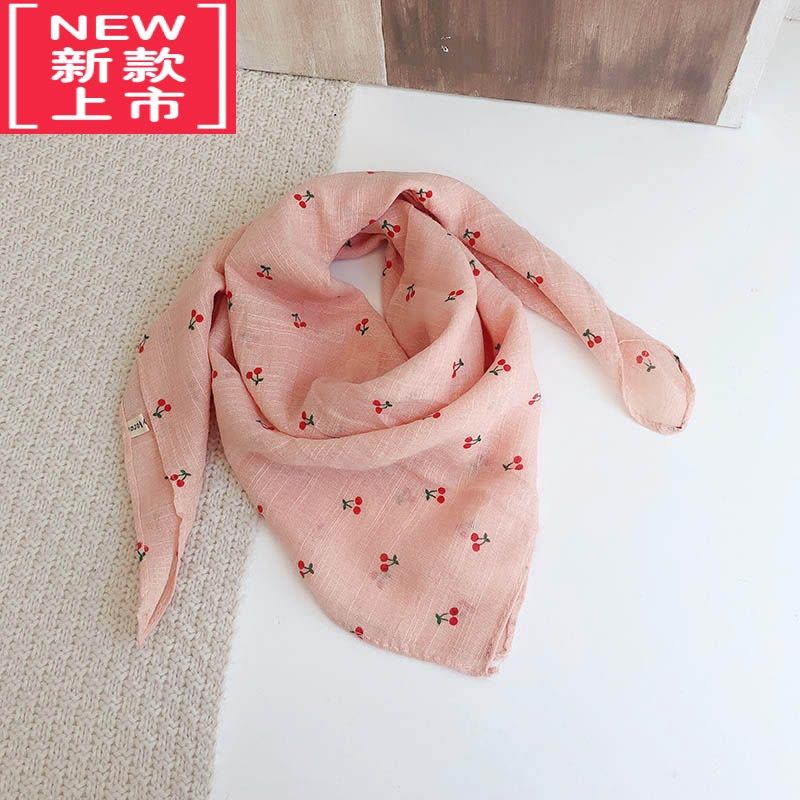 可莉允婴儿外出防风纱巾宝宝盖头儿童棉麻围巾围脖女童方巾薄款沙巾挡风毛巾图片