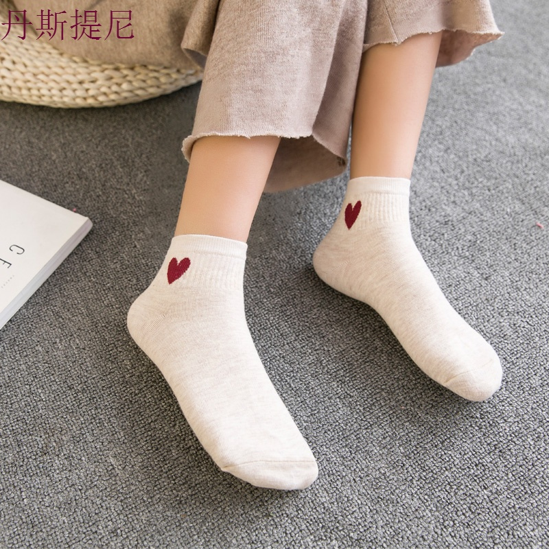 袜子女短袜夏季纯棉袜日韩风短筒棉袜白色女袜薄款运动防滑中筒袜