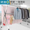 敬平不锈钢晾衣架落地结实可伸缩移动折叠晒被小型阳台双杆式室新 加高荣耀鞋托款1.6米升级特粗?万向滑轮?加固鞋托 大