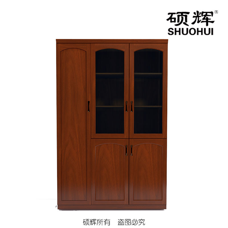 [硕辉]SH-G五门书柜 实木油漆办公书柜 2250*440*2000
