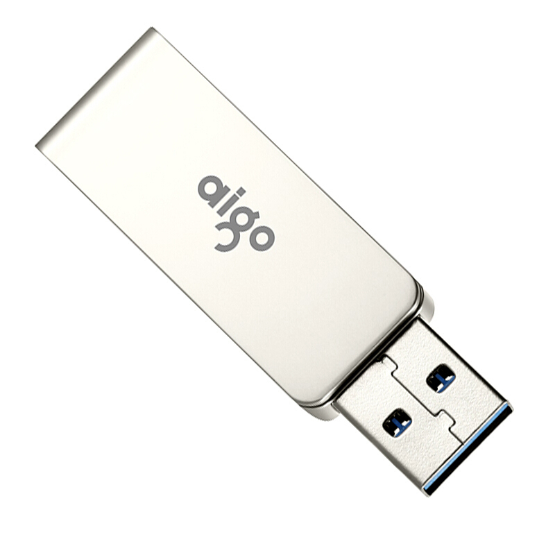 爱国者(AIGO)U330 U盘(128G 金属旋转系列 银色 )