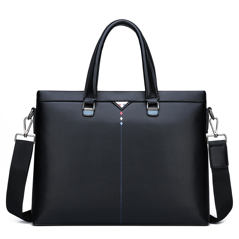 斯妮拉 2023欧美新款男包时尚软皮商务休闲男手提包单肩斜跨电脑包[可放14寸笔记本]