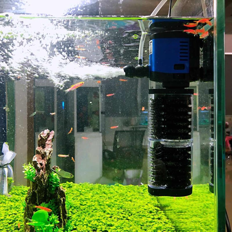 内置过滤器鱼缸过滤器小型三合一净水循环增氧泵水族箱高清大图