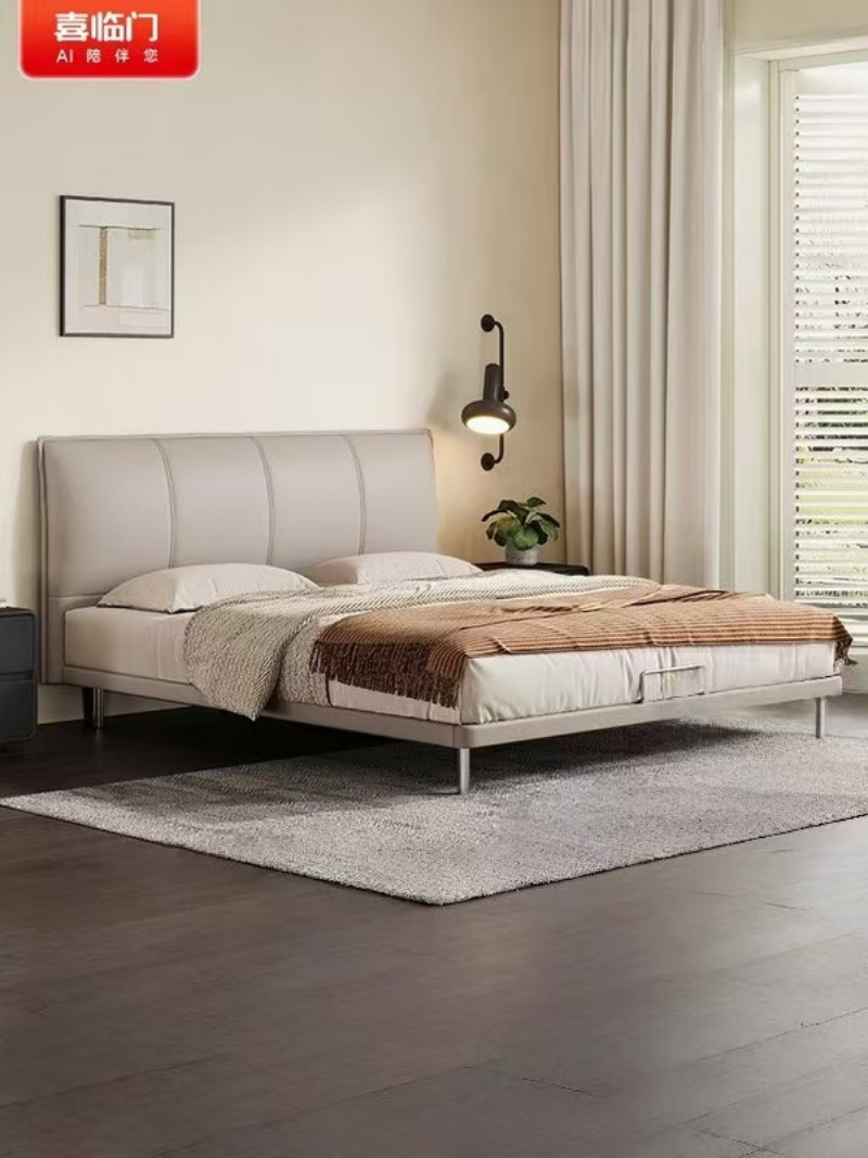 喜临门 - 薄巧头层牛皮床 现代简约床 薄背主卧大床双人床