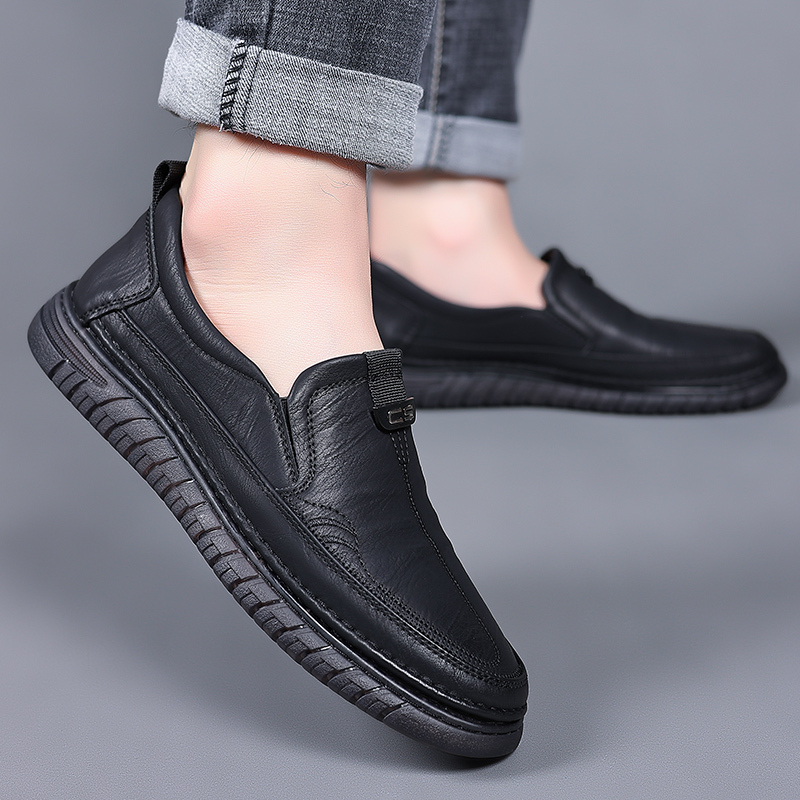 卡森亚男鞋2023新款春秋款男士鞋真皮商务休闲皮鞋男低帮马丁鞋内增高