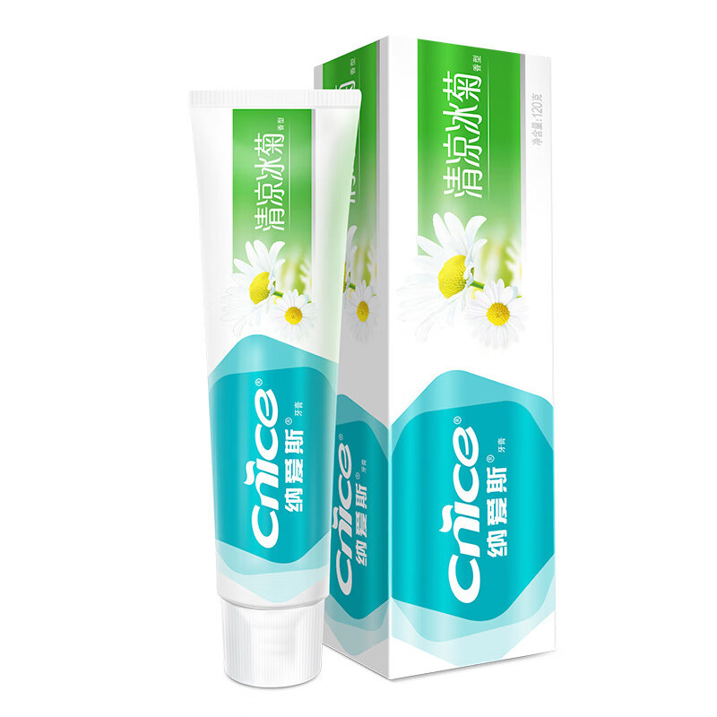 纳爱斯牙膏去牙渍烟渍下火护龈清新口气清凉冰菊120g(包装随机)