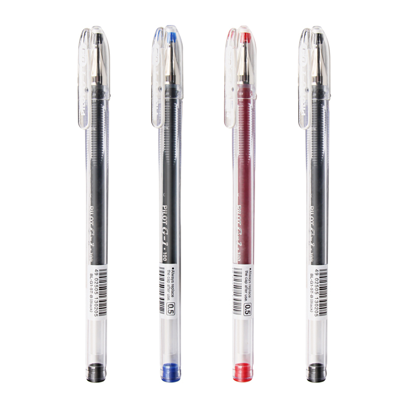 百乐BL-G1-5T拔盖中性笔学生专用考试笔12支/盒 啫喱笔大容量水笔办公签字笔可换替芯笔芯