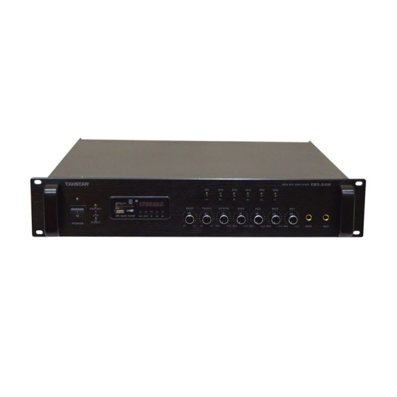 得胜(TAKSTAR)EBS-24M 广播一体机 公共广播工程 2路话筒输入 2路线路输入 1路副主输出