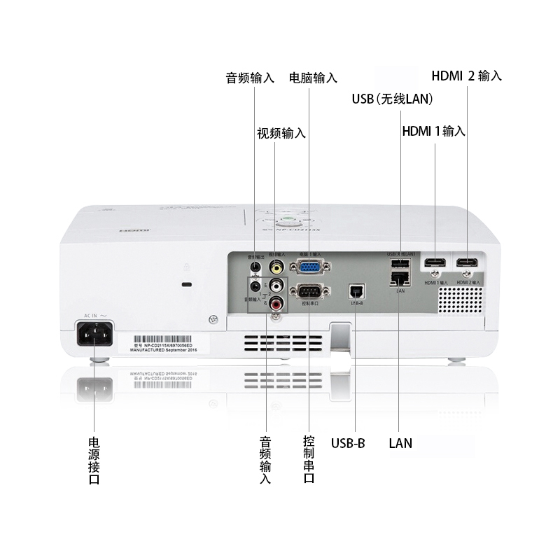 [套餐]日本电气(NEC)NP-CD2115X[100英寸4:3电动幕布]3LCD商务教育办公便携投影机教学会议培训投影家用高清投影仪(3300流明XGA)