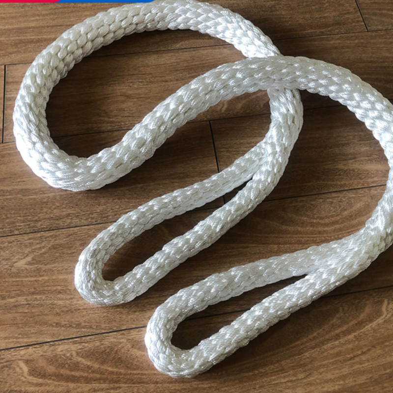 国标两头扣尼龙吊绳双扣起重米白色耐磨圆形软吊装绳吊车工业 两头扣1吨(Φ25)*1.5米高清大图