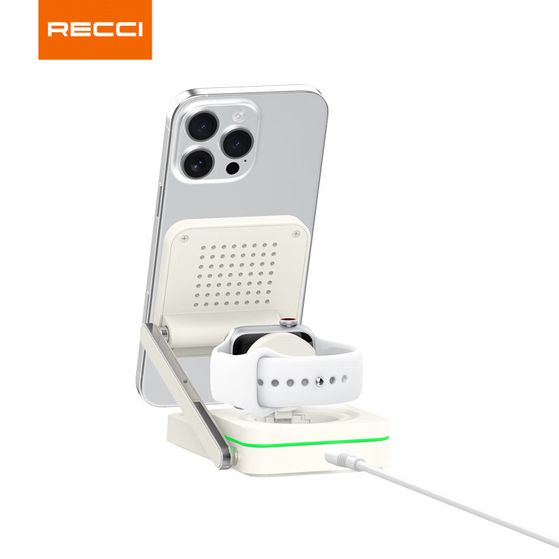 锐思RECCI 无线充三合一支持耳机手表手机 RCW-48高清大图