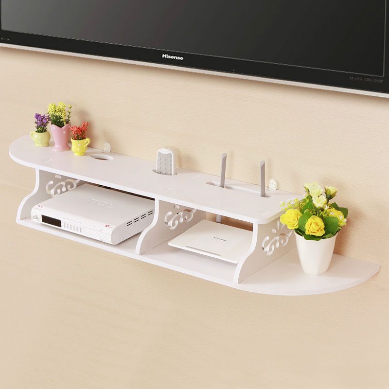 电视机顶盒架免打孔置物架客厅路由器收纳盒壁挂卧室隔板小号wifi无痕