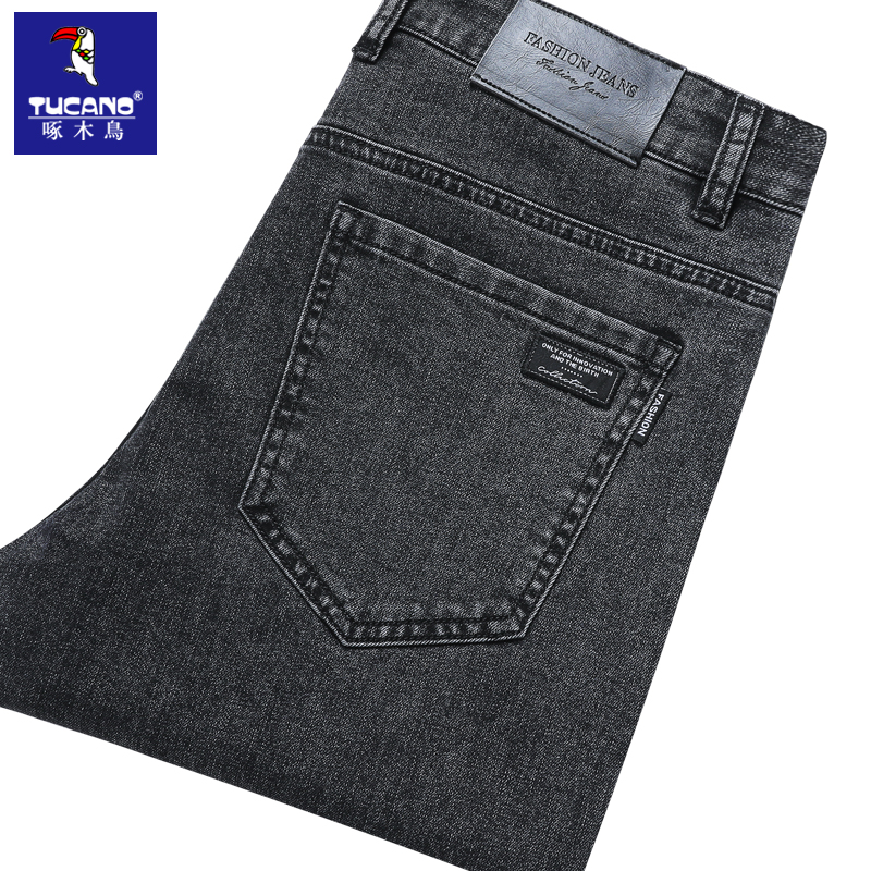 啄木鸟牛仔裤男夏季薄款冰丝高端修身直筒男裤2025新款休闲长牛裤高清大图