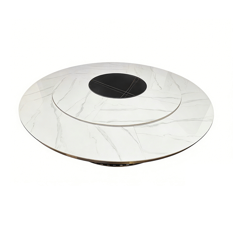 富莱斯宝 岩板电动旋转圆桌餐桌(带转盘) 0.1米 米高清大图