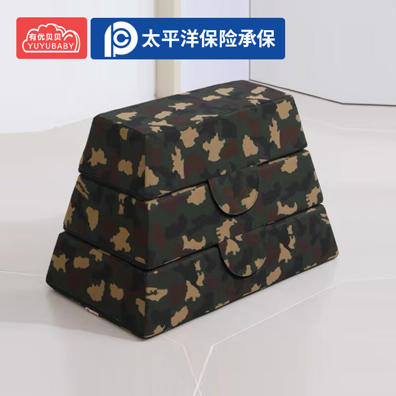 有优贝贝儿童体能训练器材软体跳马箱幼儿园感统跳跃玩具3层防水迷彩布高清大图