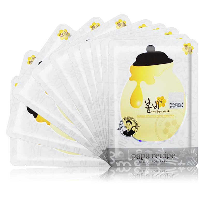 春雨(papa recipe)蜂蜜面膜贴保湿舒缓补水修护 孕妇敏感肌可用10片装 皙白蜂蜜面膜10片装