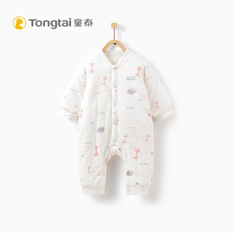童泰新款婴儿纯棉衣服新生儿闭档哈衣爬服男女宝宝保暖连体衣