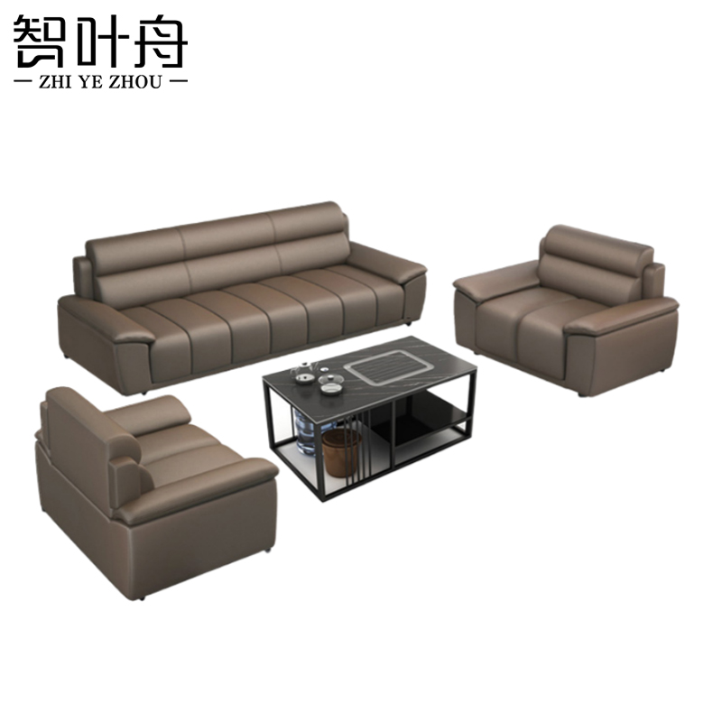 智叶舟沙发茶几组合202*81*87cm(3+1+1+茶几)套高清大图