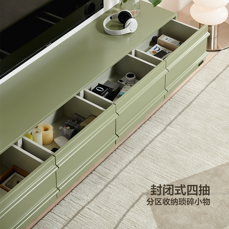 下架 全友家居现代简约小绿封闭式储物电视柜客厅家具670213