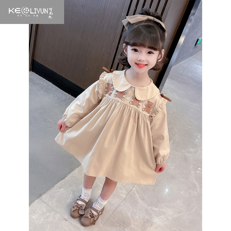 可莉允女童连衣裙2023新款儿童装时髦春款衣服女宝宝公主春装裙子