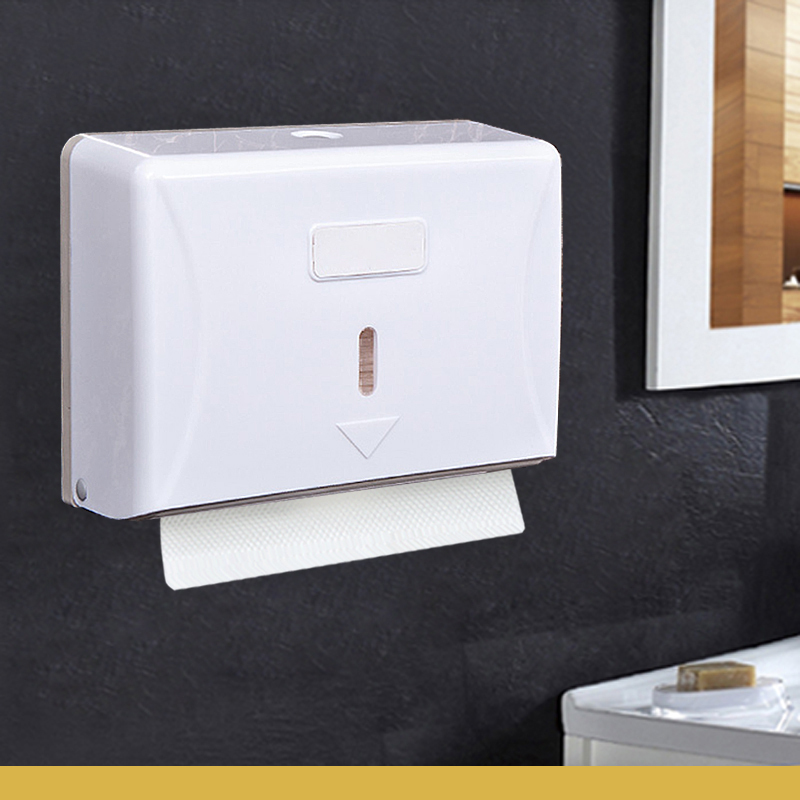 酒店卫生间擦手纸盒壁挂式抽纸盒免打孔家用厨房擦手纸巾盒架箱绚丽白