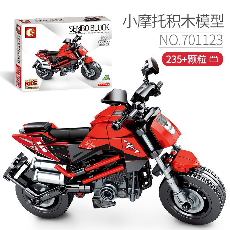森宝兼容乐高小摩托车拼装积木益智玩具模型男孩越野汽车摆件拼插