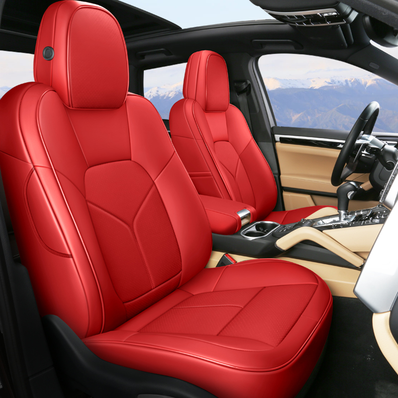 耐磨皮[原车线条]-红色 平视频介绍_敬平汽车座套皮坐垫新轩逸福克斯