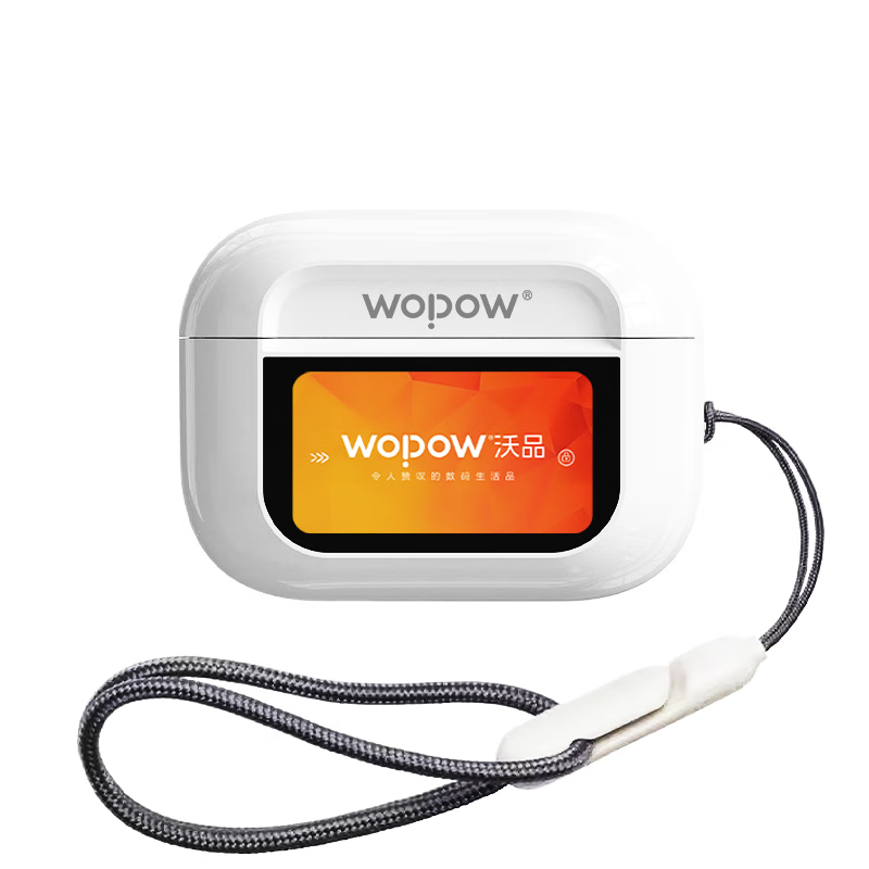沃品(WOPOW)智慧屏TWS蓝牙耳机 无线带屏幕主动降噪 AirPro5P 白色高清大图