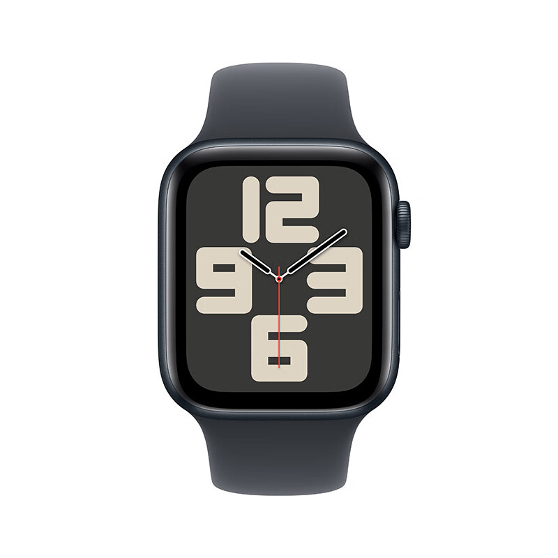 Apple/苹果 Watch SE 智能手表GPS款44毫米午夜色铝金属表壳午夜色运动型表带S/M MXF73CH/B 午夜色