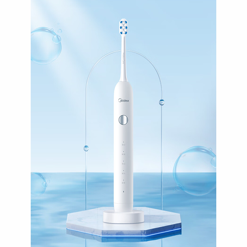 美的(Midea)成人软毛声波全自动电动牙刷MC-AJ0101极地白