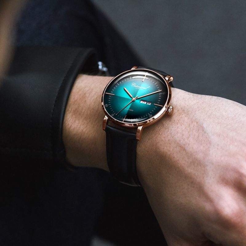 嘉年华Carnival手表正品男士全自动机械表 男表进口机芯防水休闲时尚潮流简约个性炫酷男表真皮大表盘品牌表8894高清大图