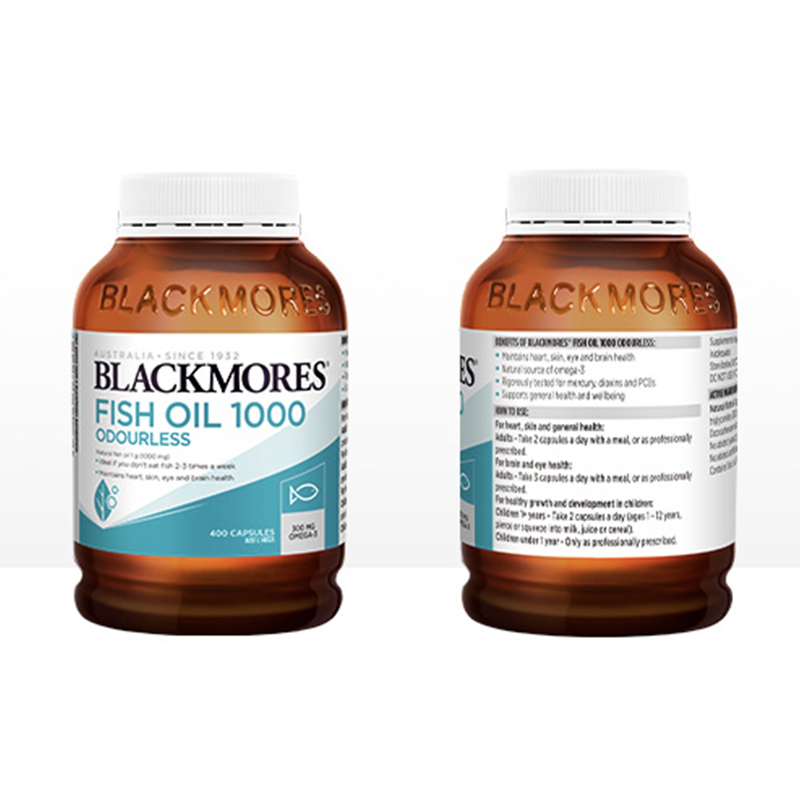 Blackmores澳佳宝深海鱼油软胶囊 无腥味400粒*2瓶高清大图