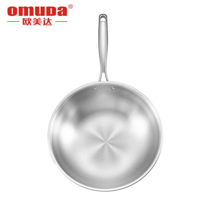 欧美达(Omuda)巴赫系列-316不锈钢炒锅家用炒菜锅燃气灶使用少油烟 30cm高清大图
