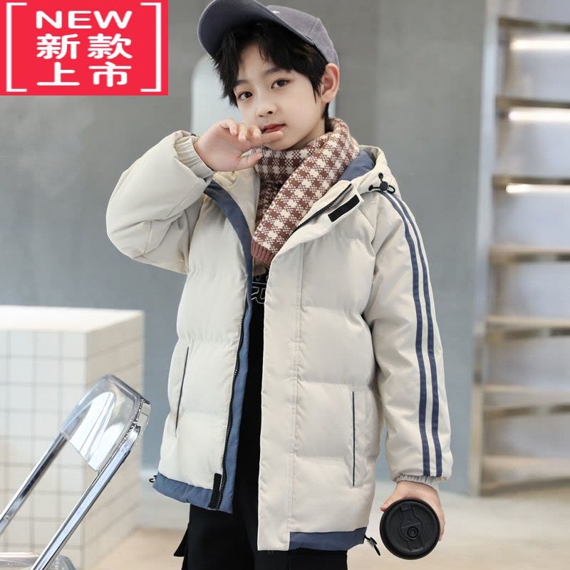 可莉允男童棉衣外套2022新款儿童冬装羽绒棉服大童男装短款派克棉袄加厚图片