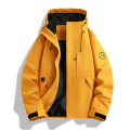 户外工装夹克冲锋衣男女同款防水夹克情侣登山服休闲潮牌连帽外套 S 352-CFY-26166枫叶黄