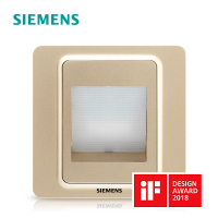 西门子(SIEMENS)开关插座86型 映彩日曜金五孔壁脚灯