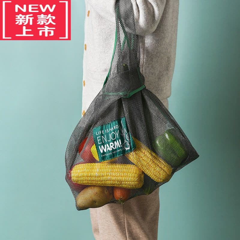 可莉允放蒜头姜收纳袋挂袋墙挂式厨房多功能壁挂储物袋洋葱大蒜透气网袋图片